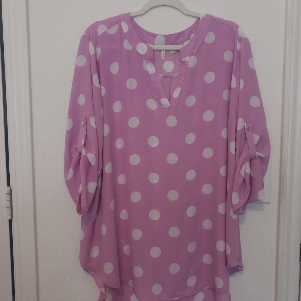Cato Pink Polka Dot Blouse